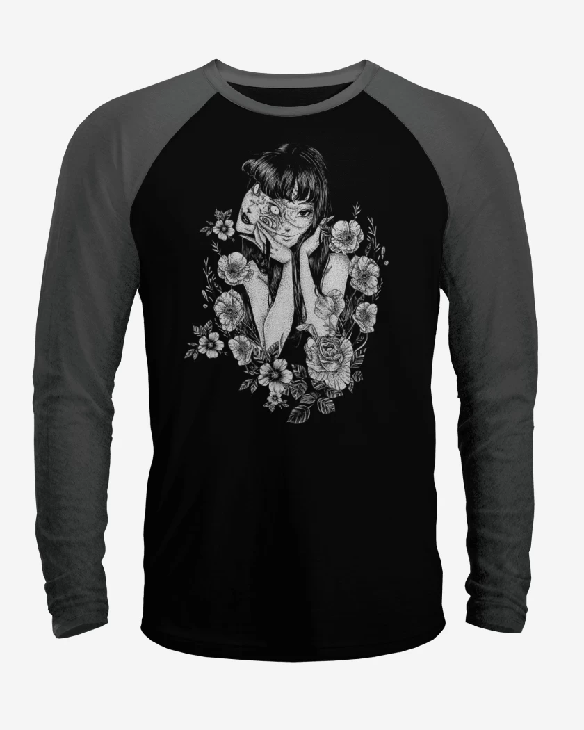 Polera Raglan Negro / Negro Heather de Tomie