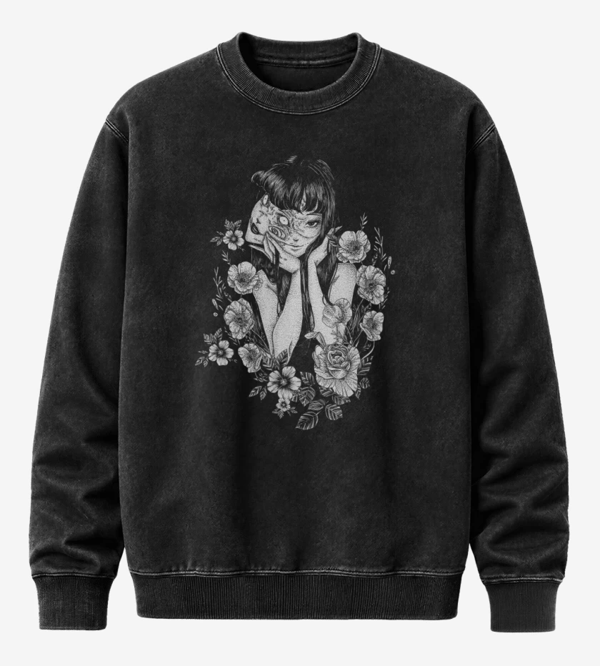 Poleron Polo Acid Wash Negro de Tomie