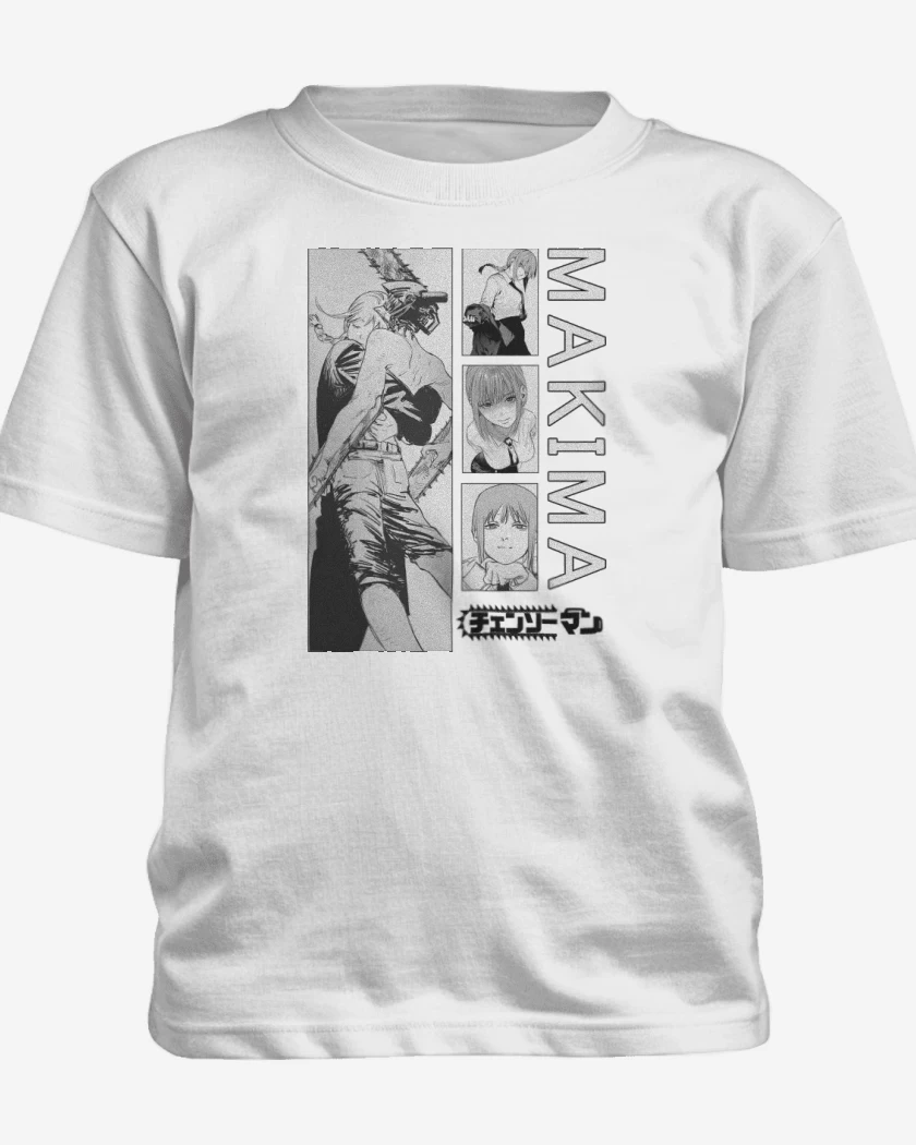 Polera de niño Blanco de Demonio Makima