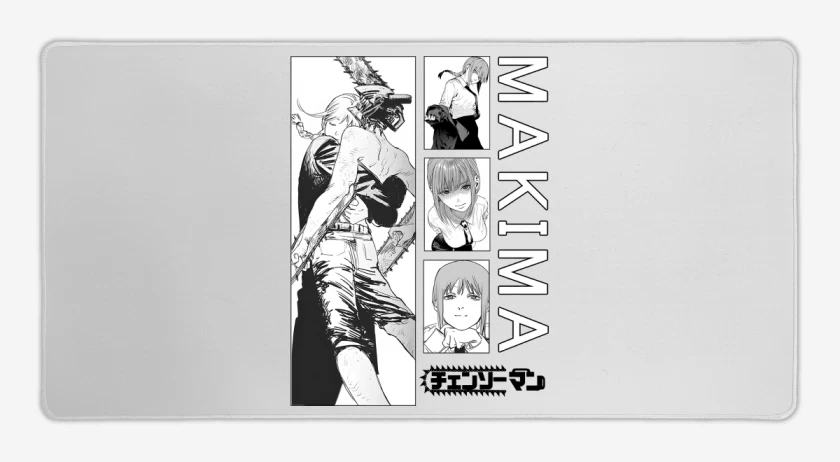 Mouse pad Gamer Blanco de Demonio Makima