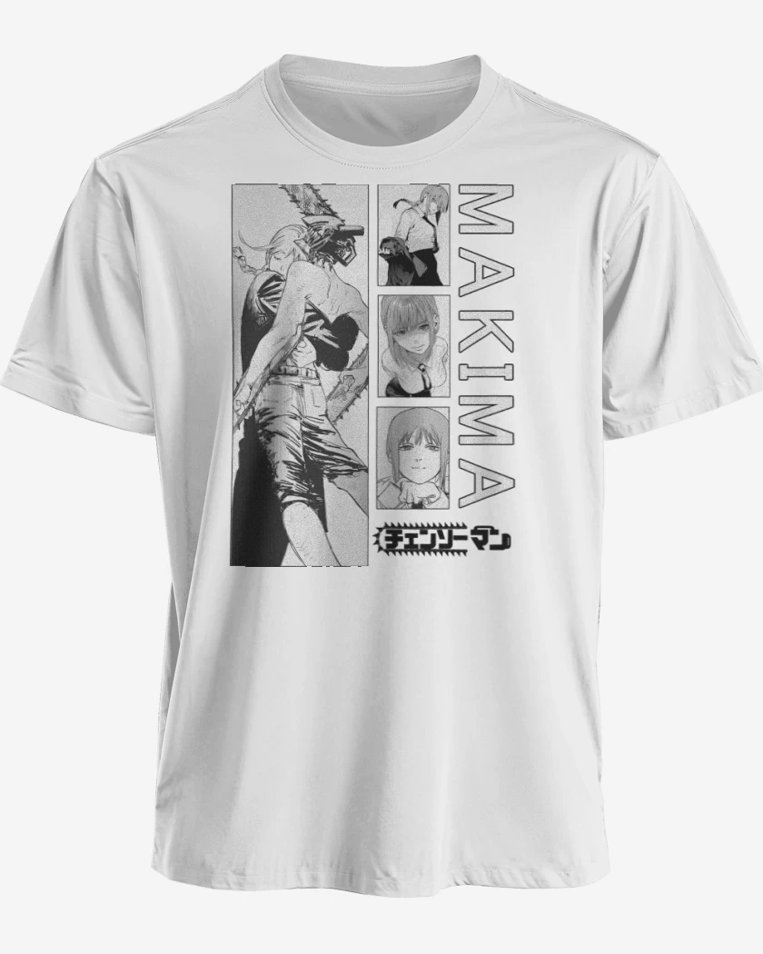 Polera premium Blanco de Demonio Makima