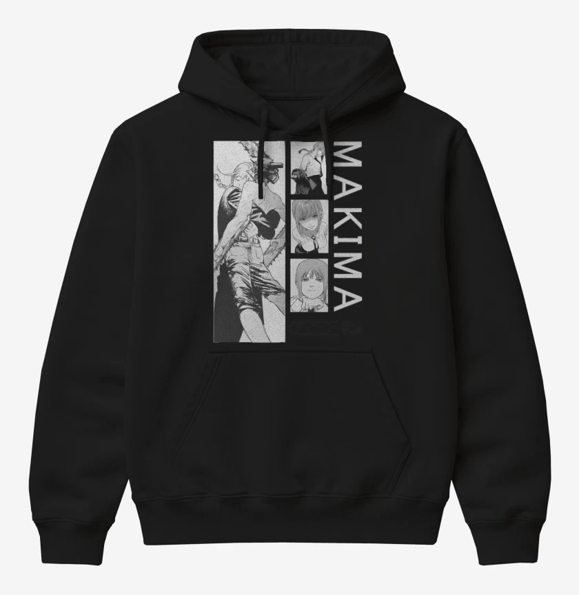 Poleron Canguro básico Negro de Demonio Makima