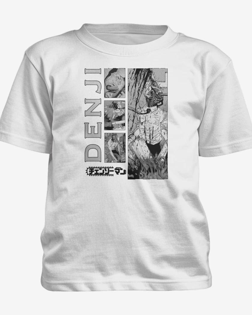 Polera de niño Blanco de Demonio Denji
