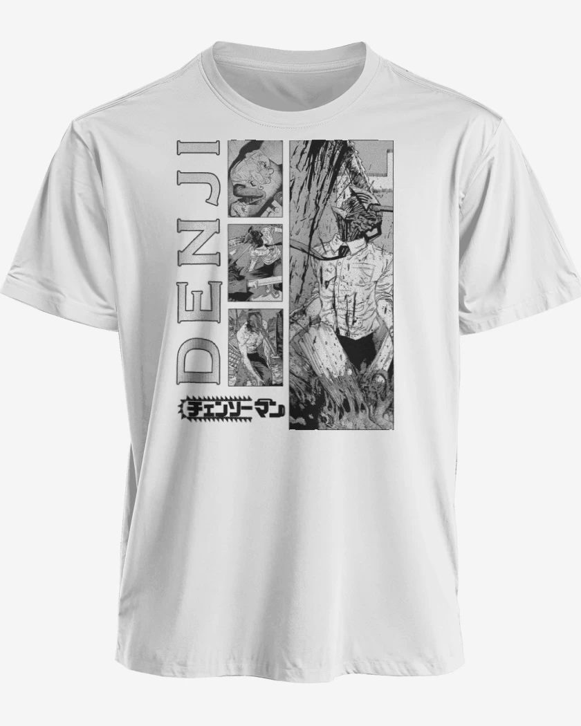Polera premium Blanco de Demonio Denji