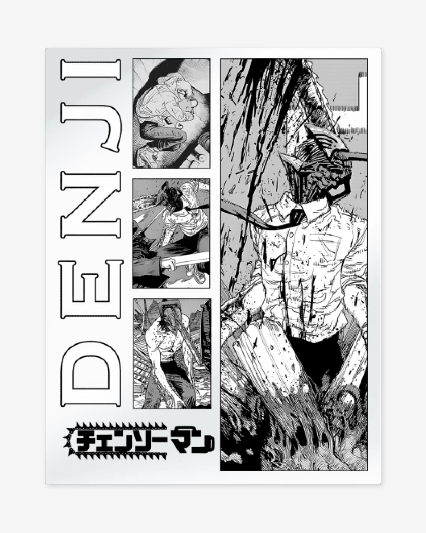 Print metalico Blanco de Demonio Denji