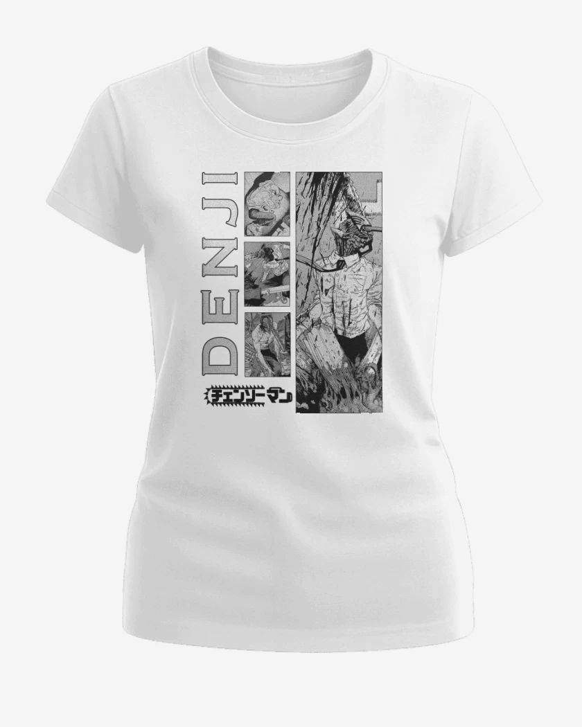 Polera de Mujer Blanco de Demonio Denji
