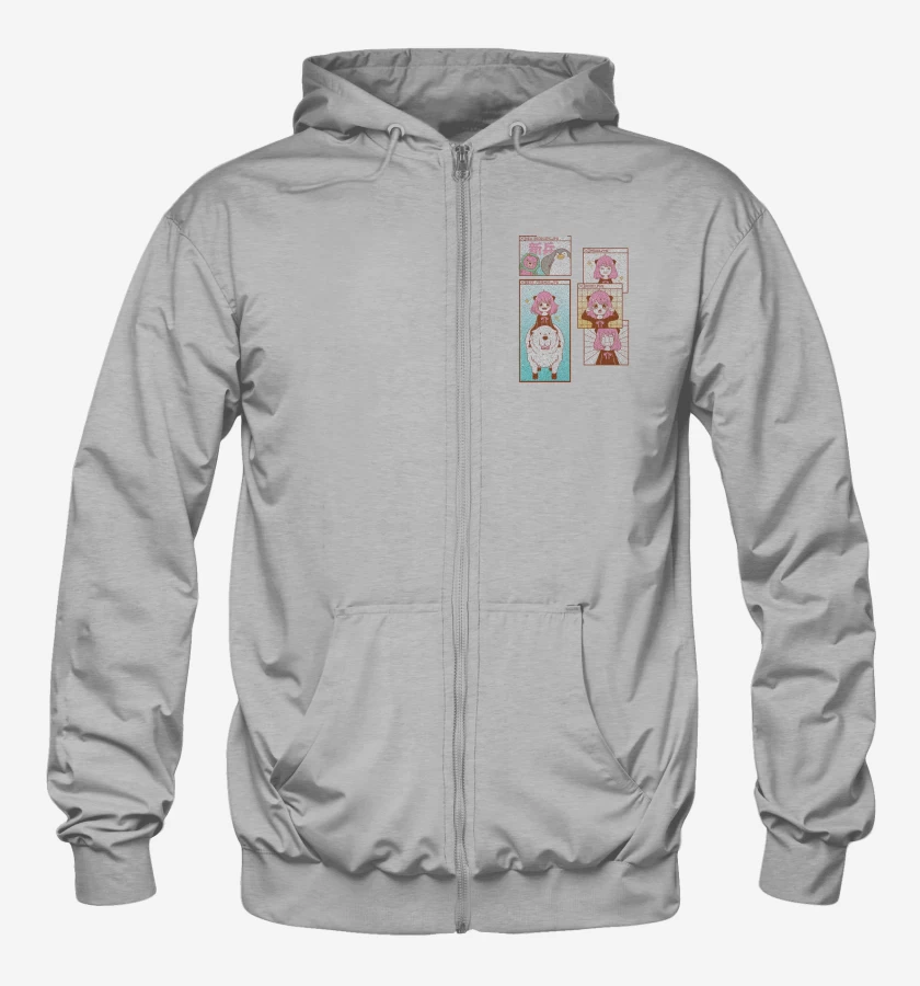 Poleron Canguro con cierre Gris Melange de Anya Moods