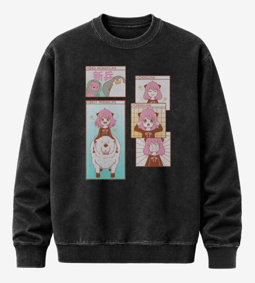 Poleron Polo Acid Wash Negro de Anya Moods