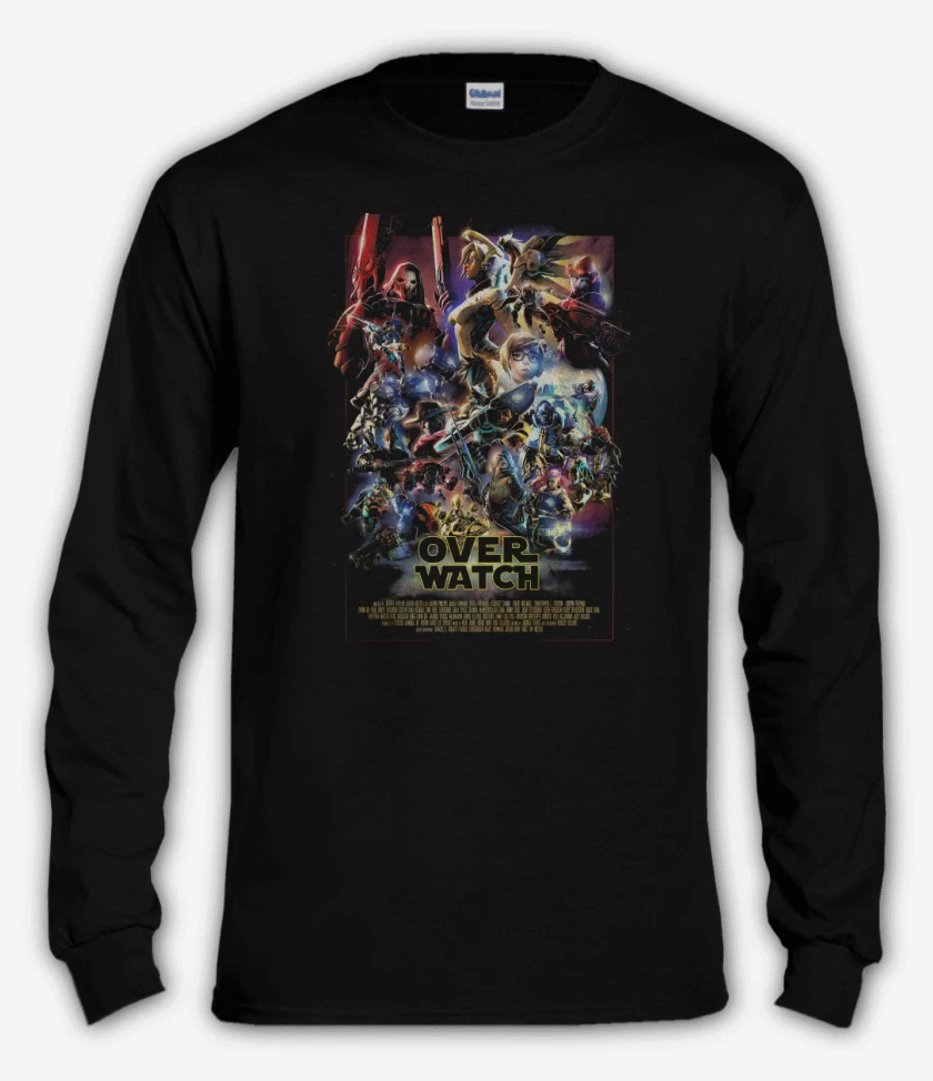 Polera manga larga Negro de Over Wars
