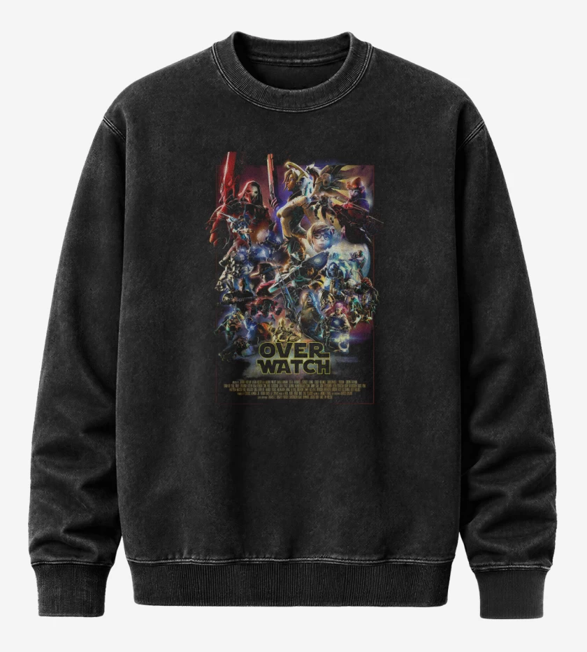 Poleron Polo Acid Wash Negro de Over Wars