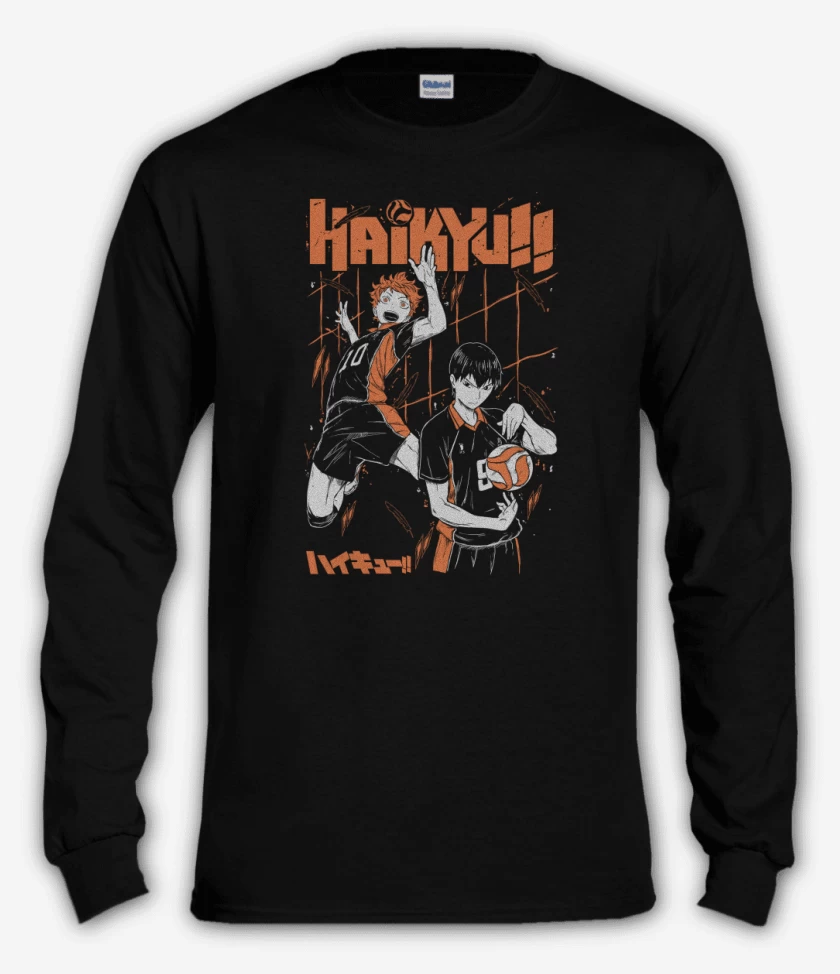 Polera manga larga Negro de Hinata x Kageyama