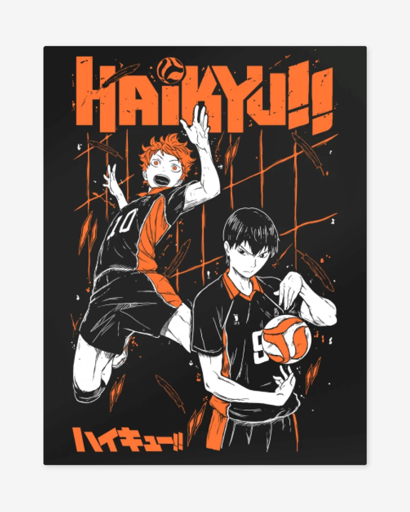 Print metalico Negro de Hinata x Kageyama