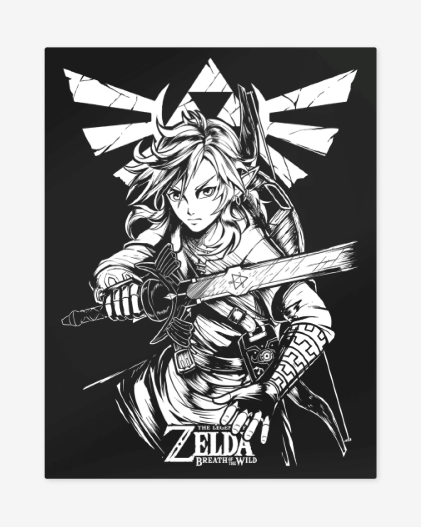 Print metalico Negro de Link of the Wild