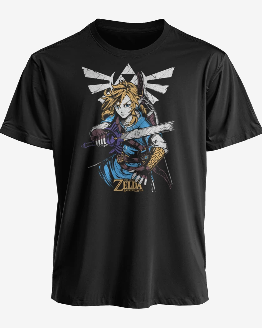 Polera premium Negro de Link of the Wild Full Color