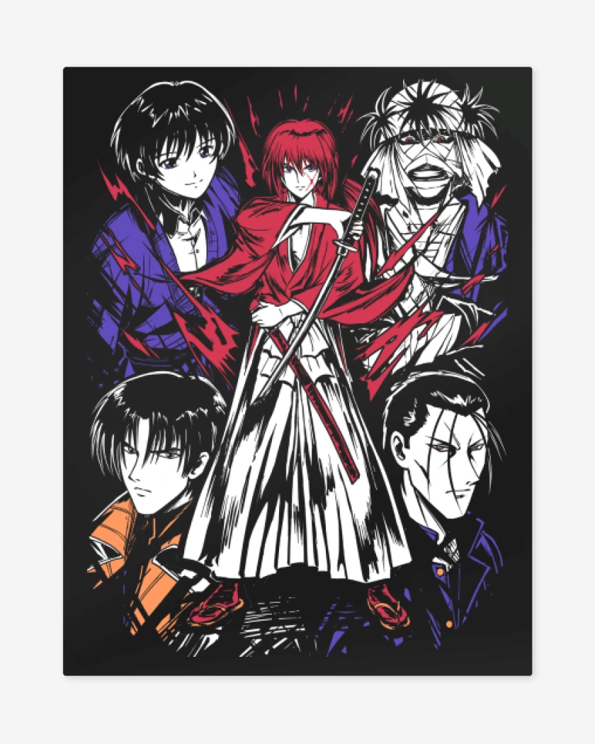 Print metalico Negro de Rurouni Kenshin