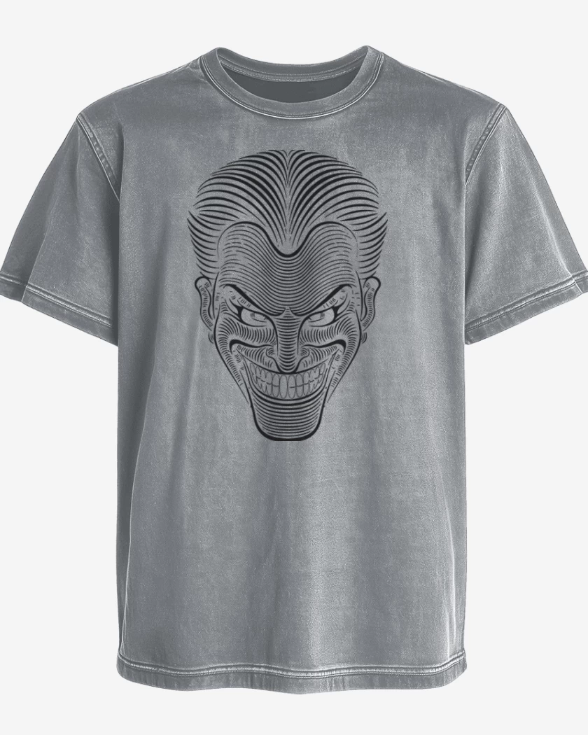 Polera desgastada Gris Melange de Bromista lineas