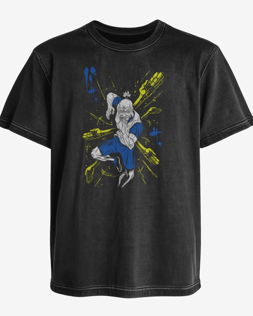 Polera desgastada Negro de Netero Isaac