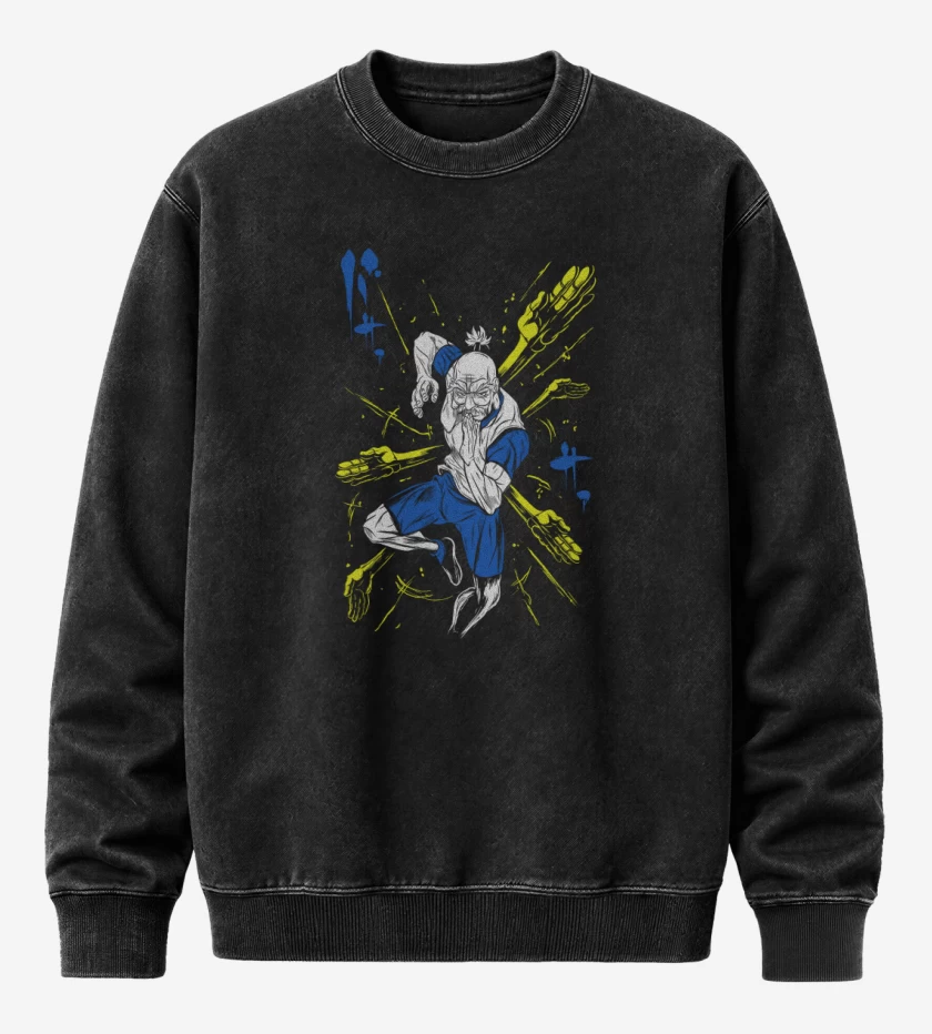 Poleron Polo Acid Wash Negro de Netero Isaac