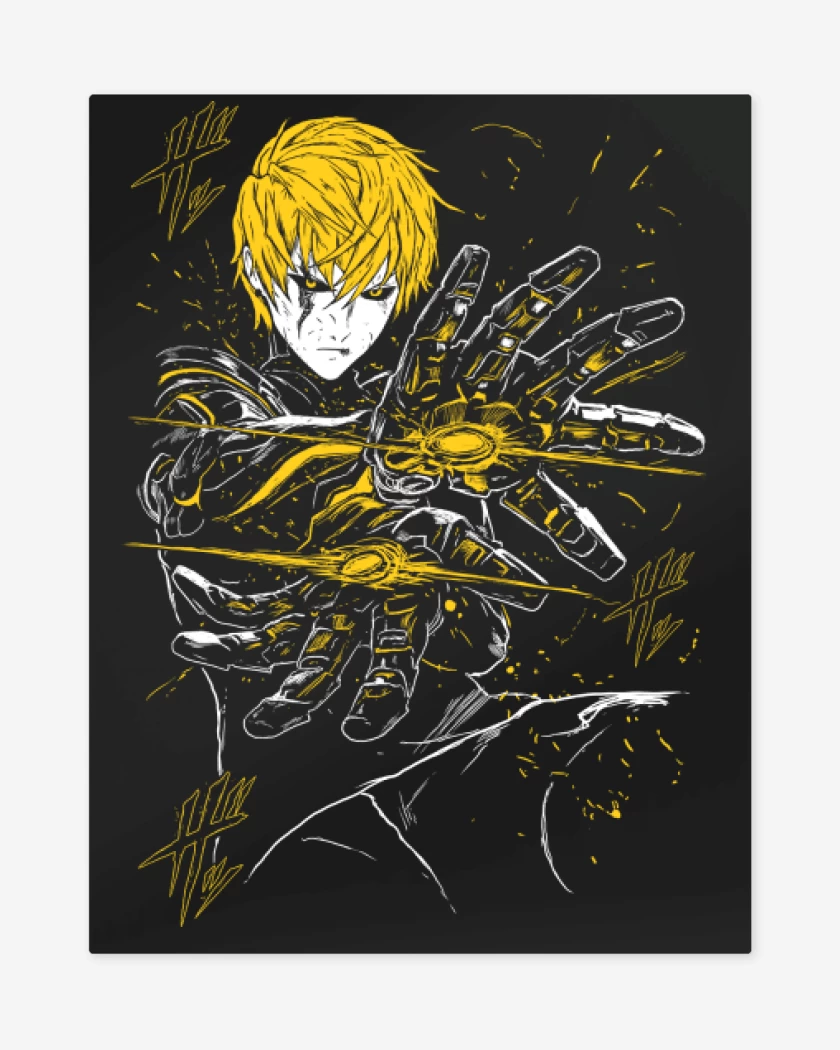 Print metalico Negro de Cyborg Genos