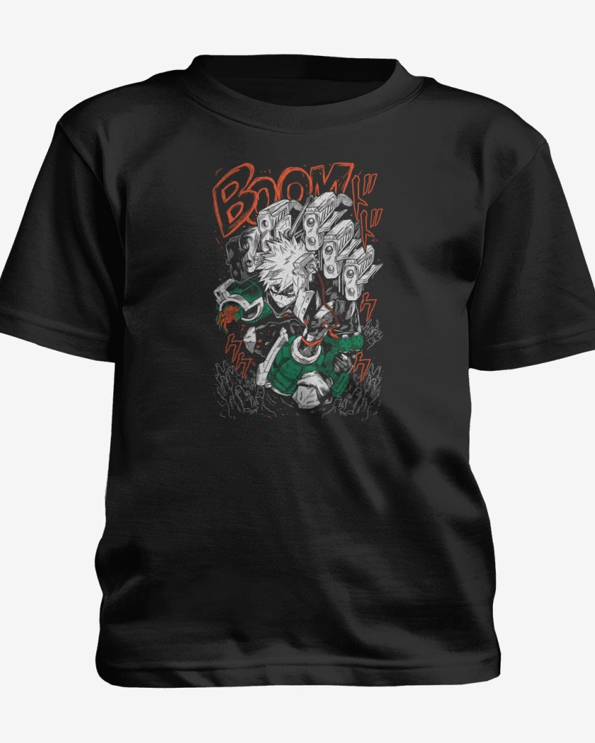 Polera de niño Negro de Katsuki Bakugo