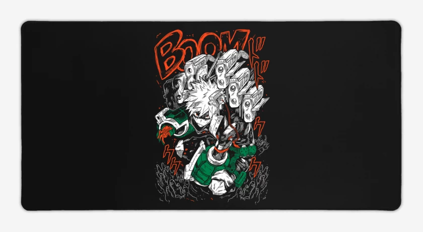 Mouse pad Gamer Negro de Katsuki Bakugo