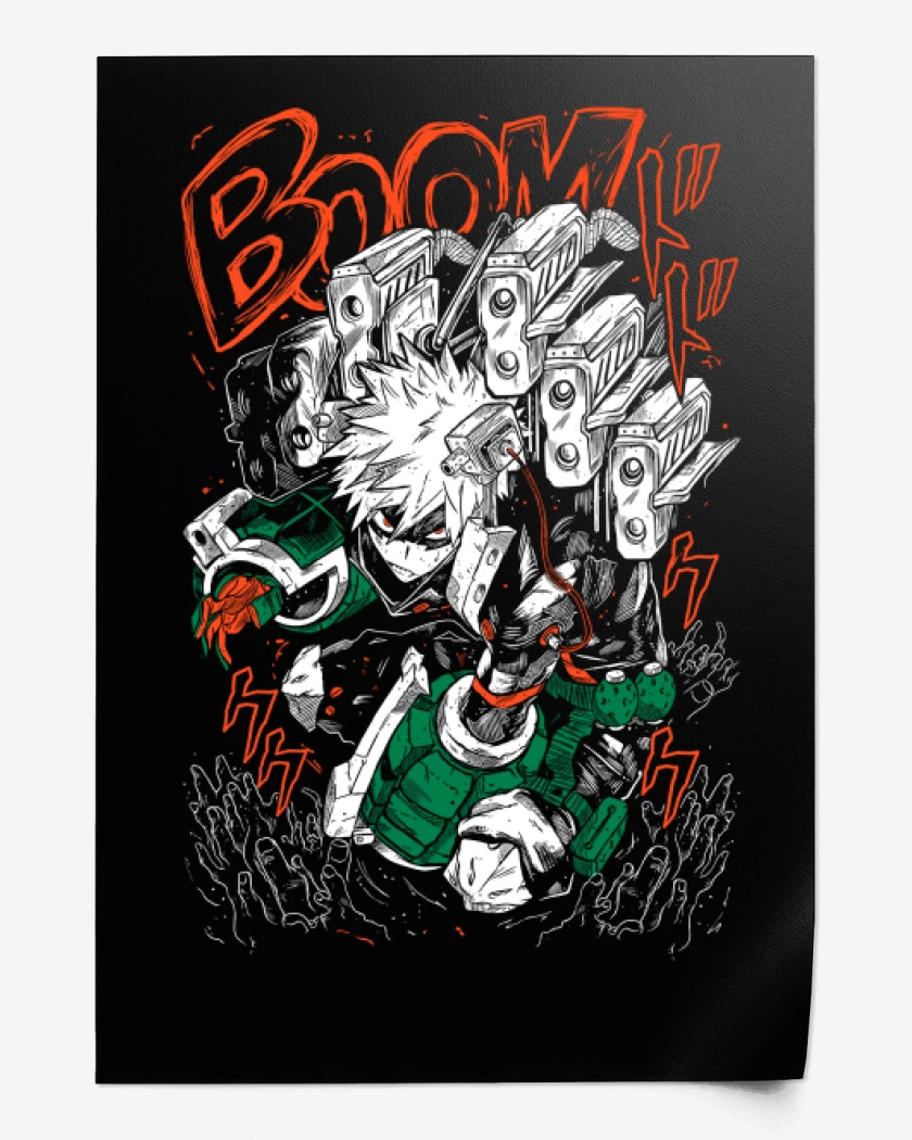 Print Negro de Katsuki Bakugo