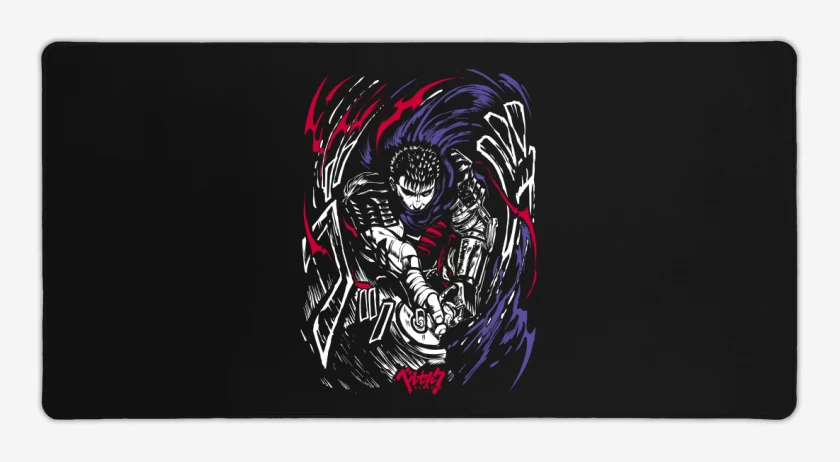 Mouse pad Gamer Negro de Guts