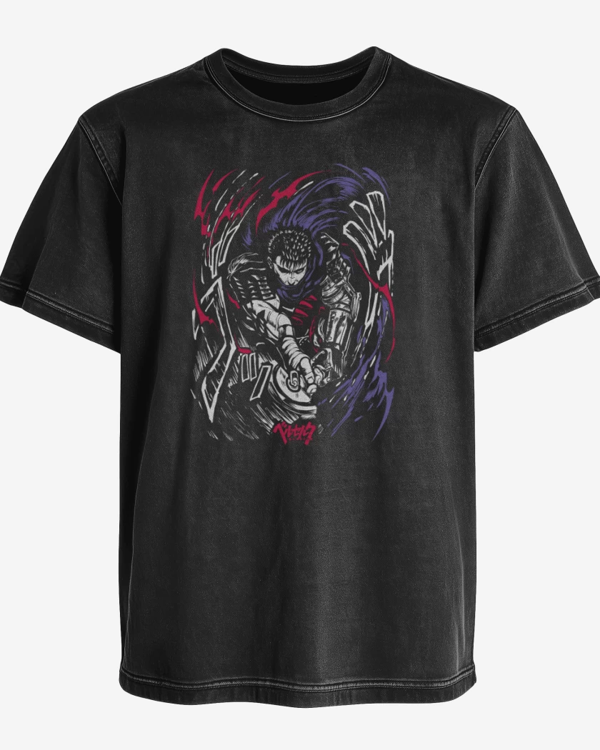 Polera desgastada Negro de Guts