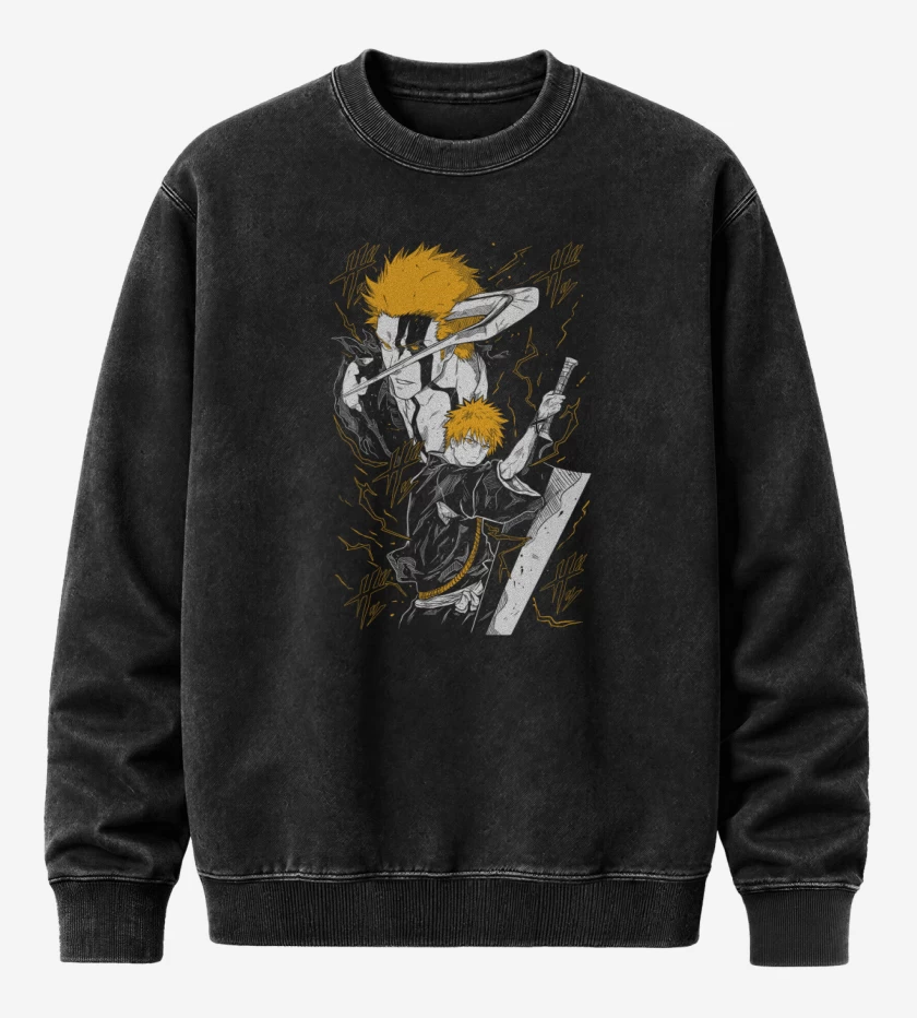 Poleron Polo Acid Wash Negro de Ichigo Hollow