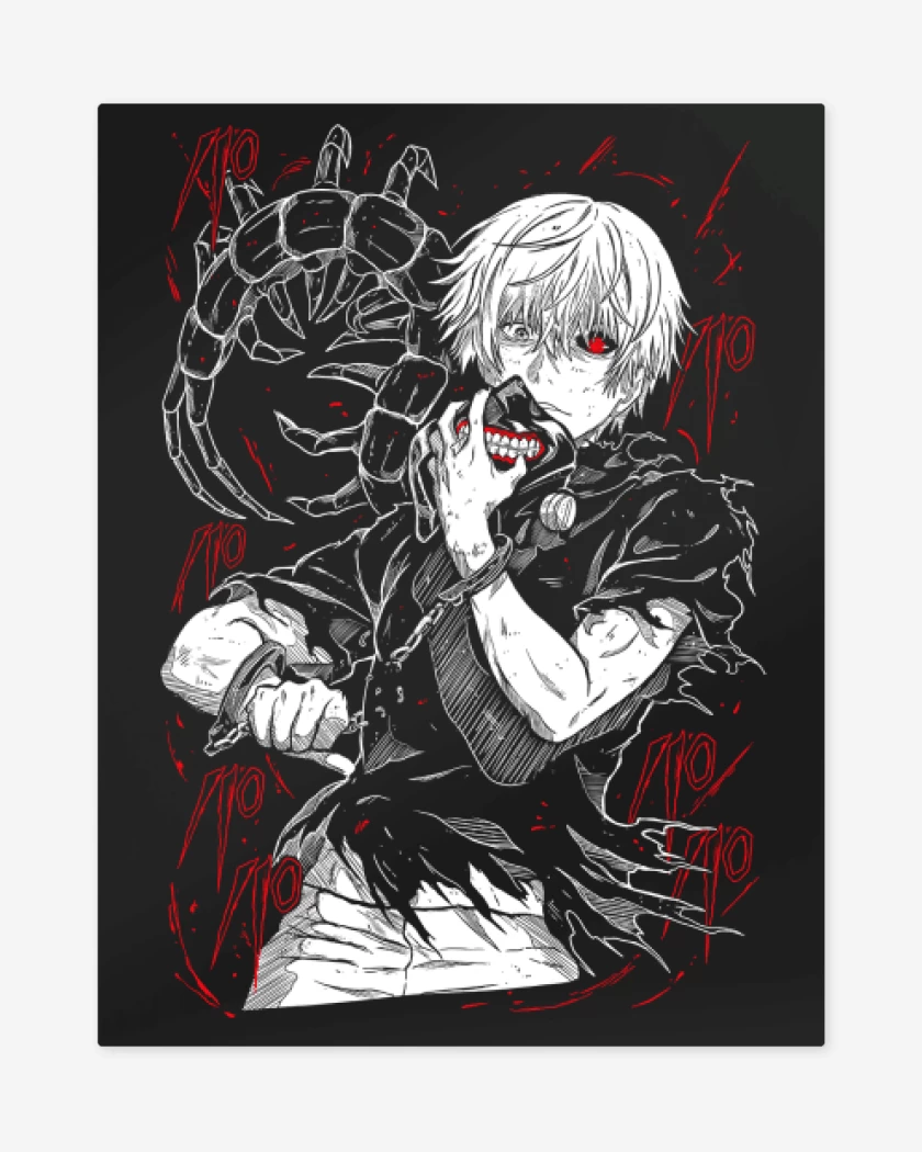 Print metalico Negro de Ken Kaneki
