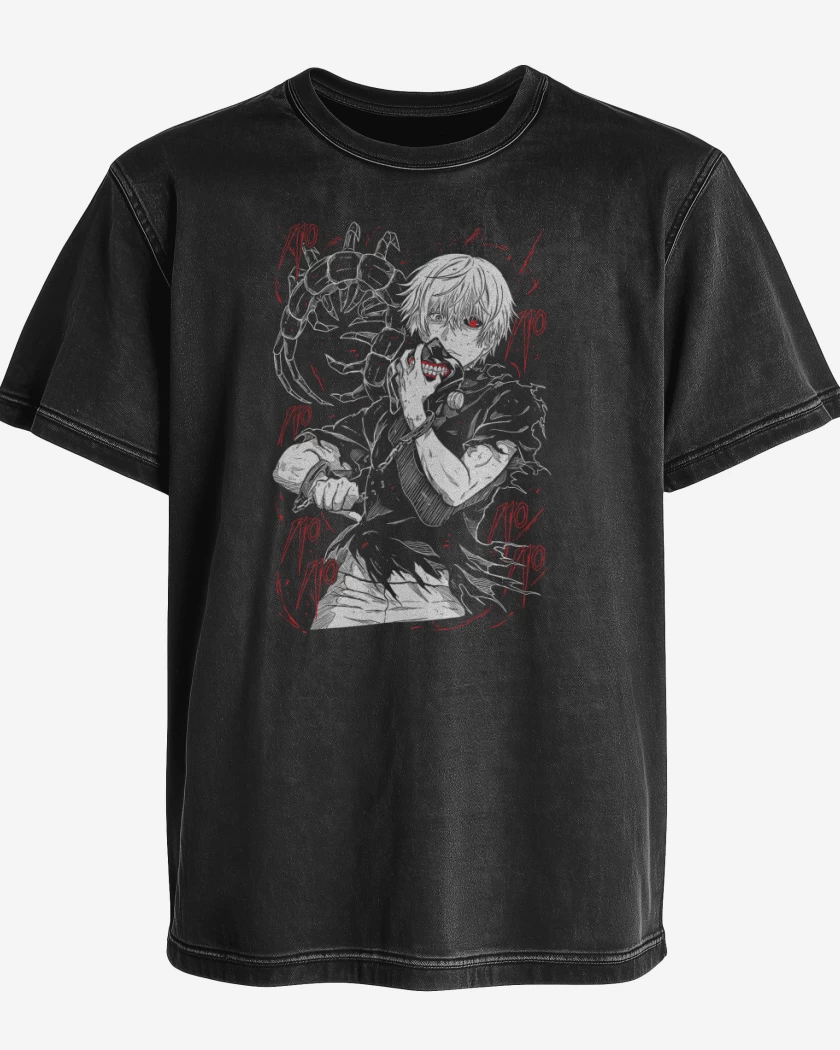 Polera desgastada Negro de Ken Kaneki