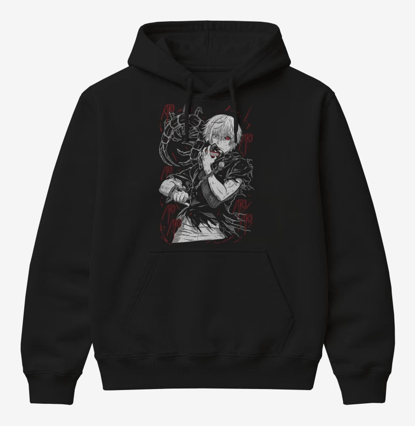 Poleron Canguro básico Negro de Ken Kaneki