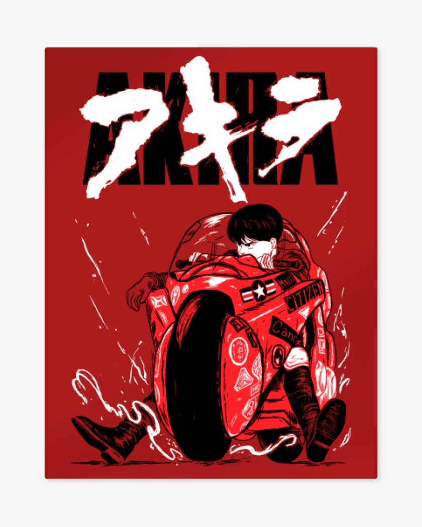Print metalico Rojo de Kaneda Motoquero