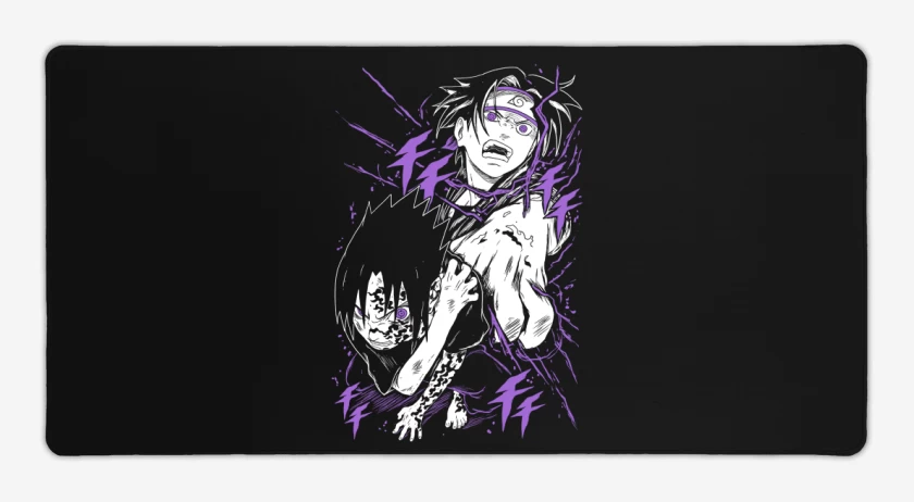 Mouse pad Gamer Negro de Uchiha Sasuke