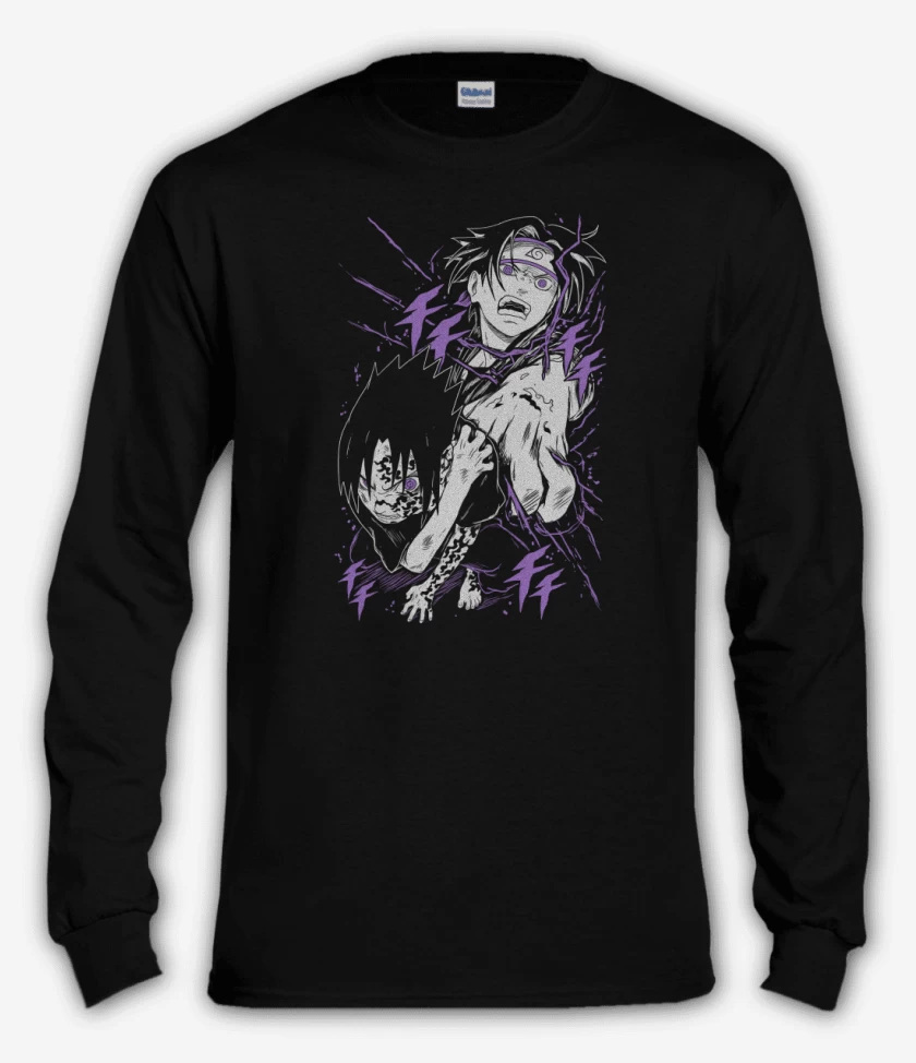 Polera manga larga Negro de Uchiha Sasuke