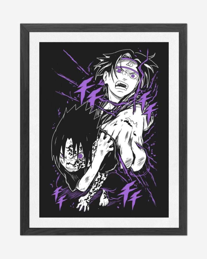 Cuadro decorativo Negro de Uchiha Sasuke