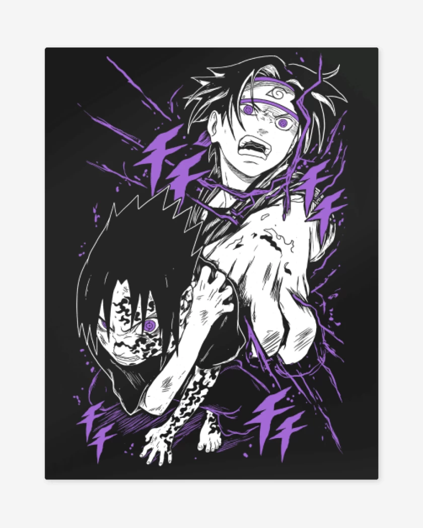 Print metalico Negro de Uchiha Sasuke