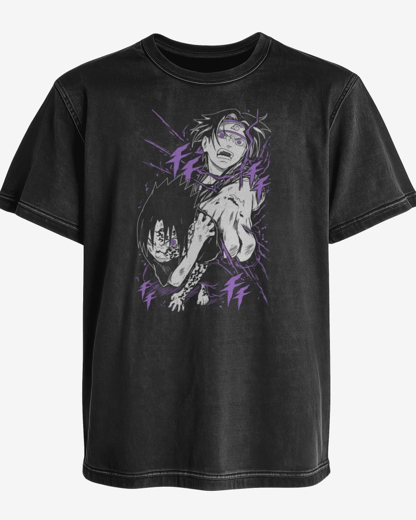 Polera desgastada Negro de Uchiha Sasuke