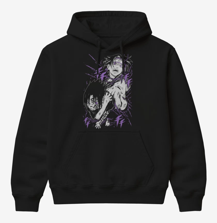 Poleron Canguro básico Negro de Uchiha Sasuke