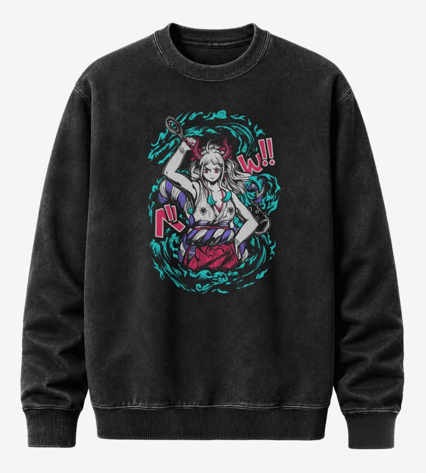 Poleron Polo Acid Wash Negro de Princesa Oni