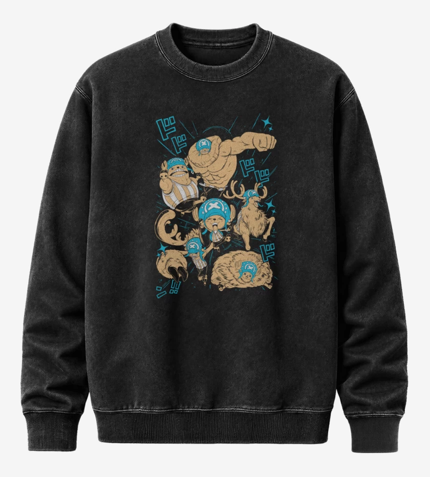 Poleron Polo Acid Wash Negro de Tony Tony Chopper