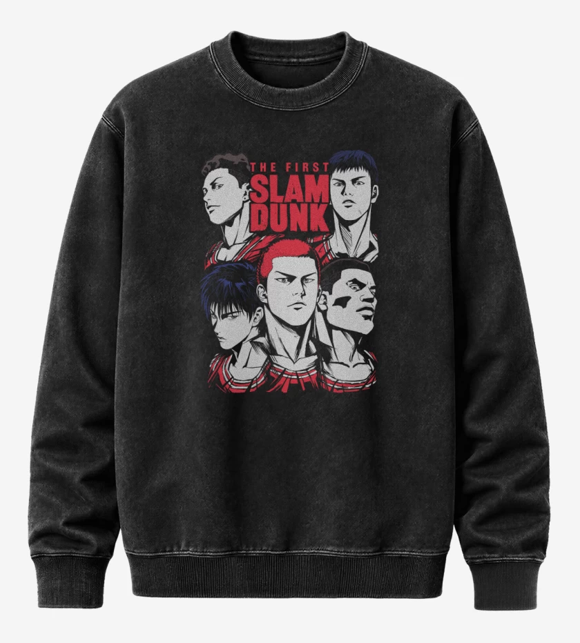 Poleron Polo Acid Wash Negro de Team Shohoku 