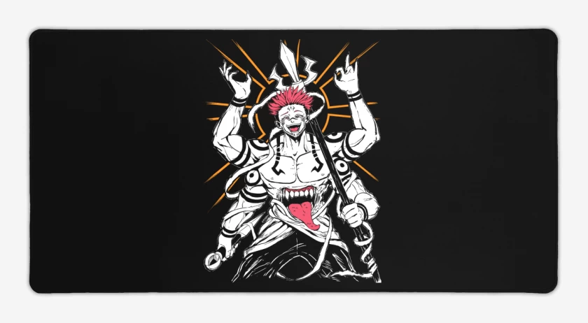 Mouse pad Gamer Negro de Gran Demonio Sukuna 