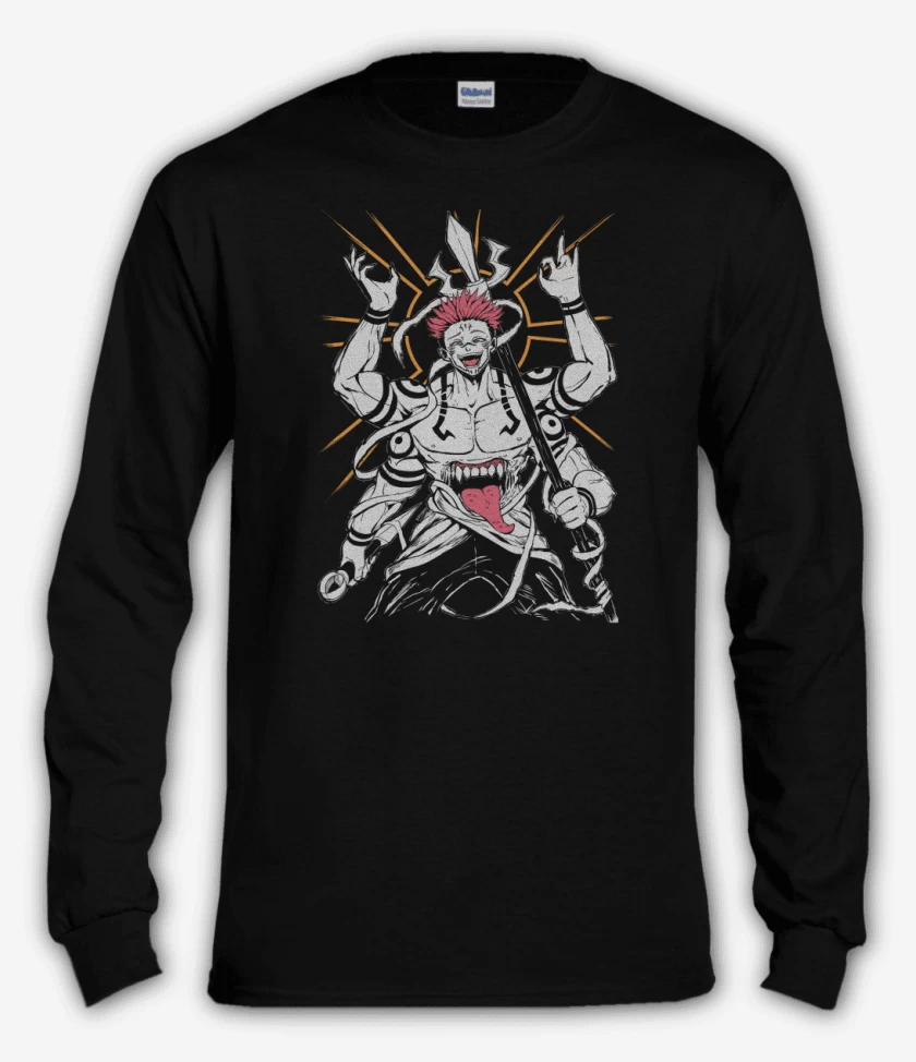 Polera manga larga Negro de Gran Demonio Sukuna 