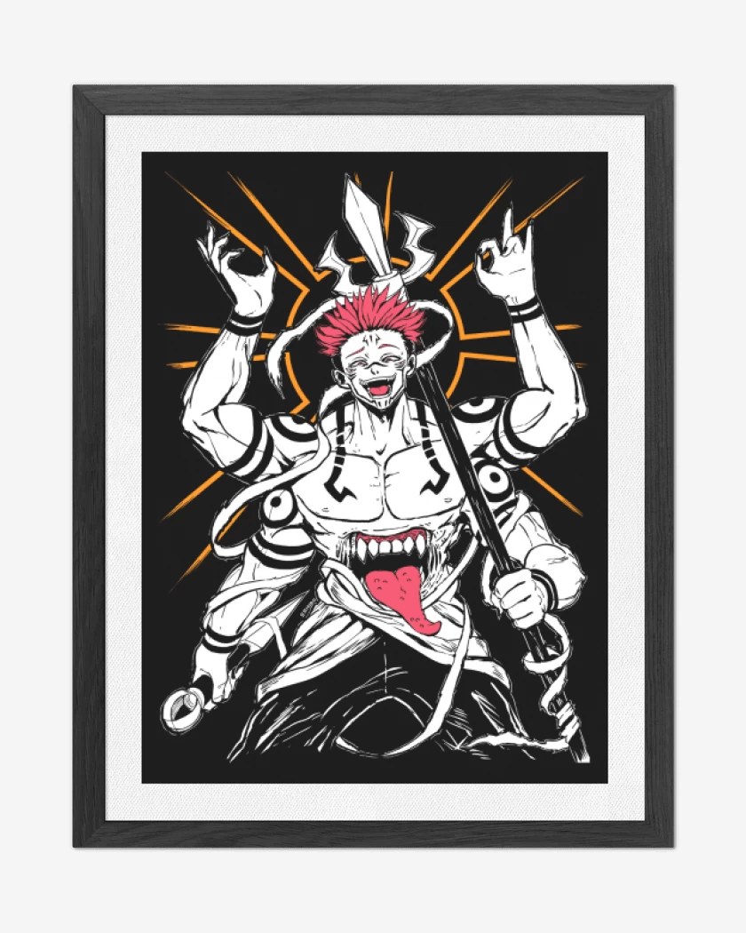Cuadro decorativo Negro de Gran Demonio Sukuna 