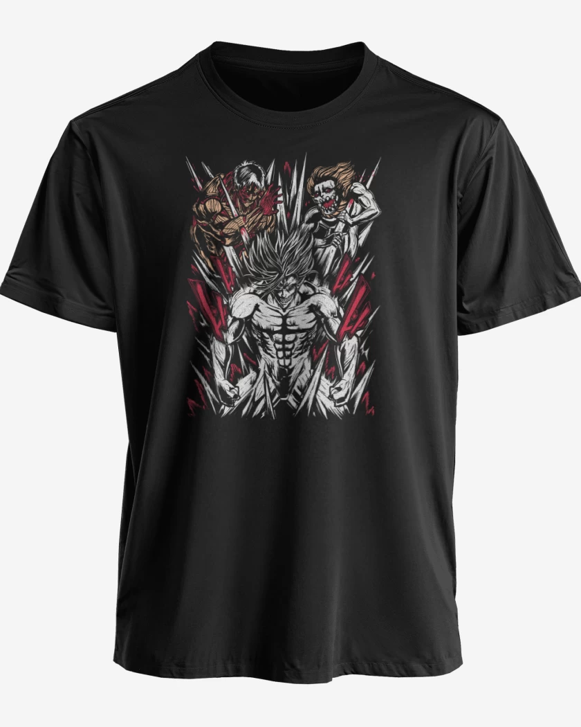 Polera premium Negro de Eren x Reiner x Galliard
