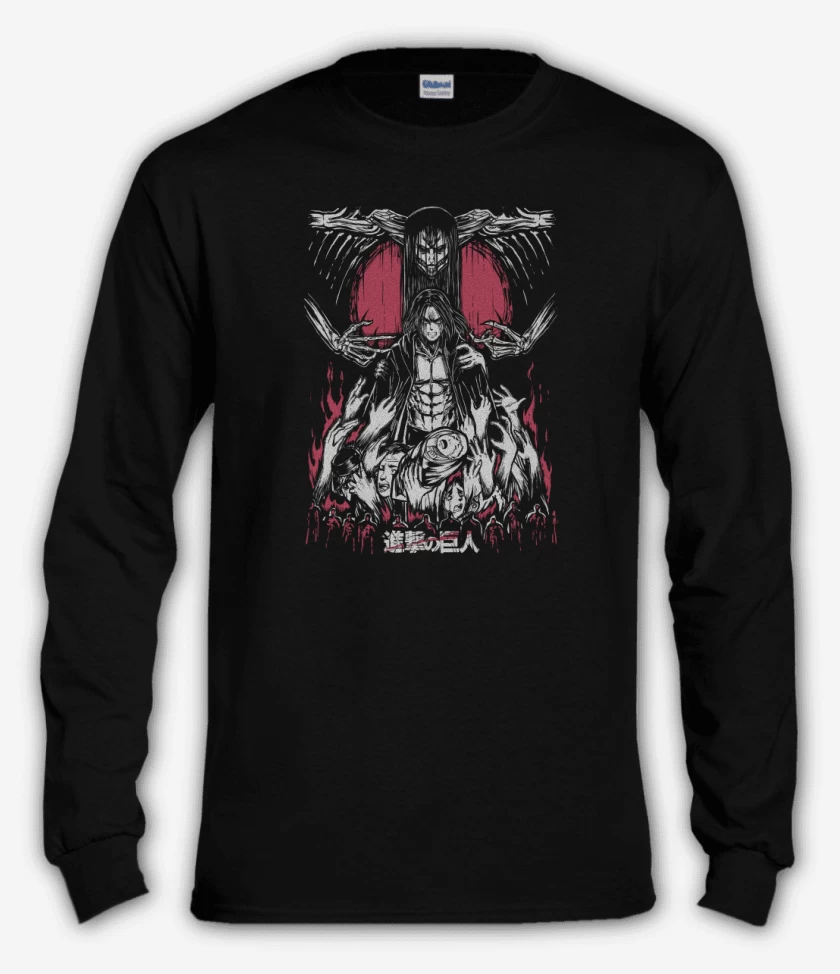 Polera manga larga Negro de Eren Retumbar