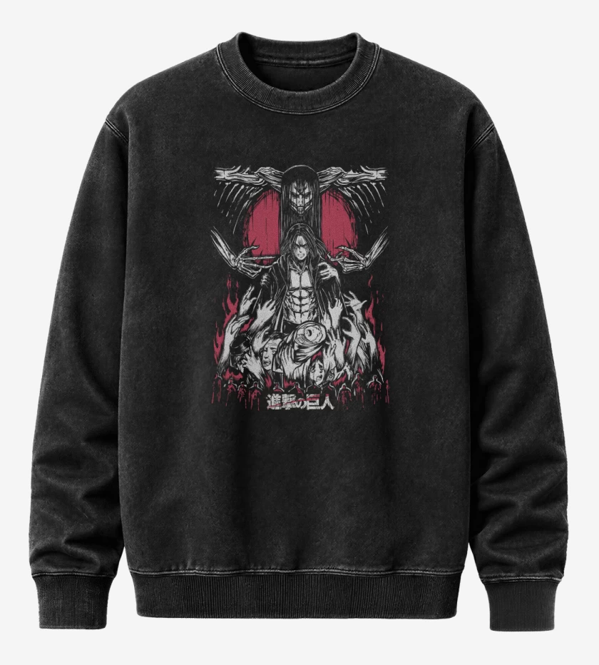 Poleron Polo Acid Wash Negro de Eren Retumbar