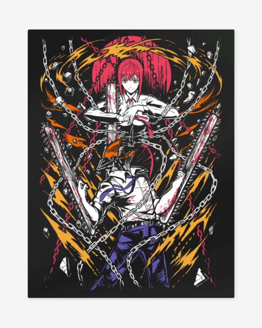 Print metalico Negro de Makima Control Denji