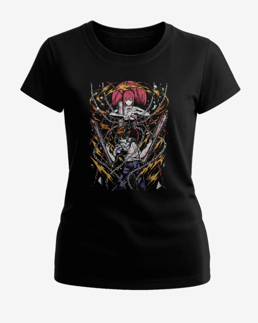 Polera de Mujer Negro de Makima Control Denji